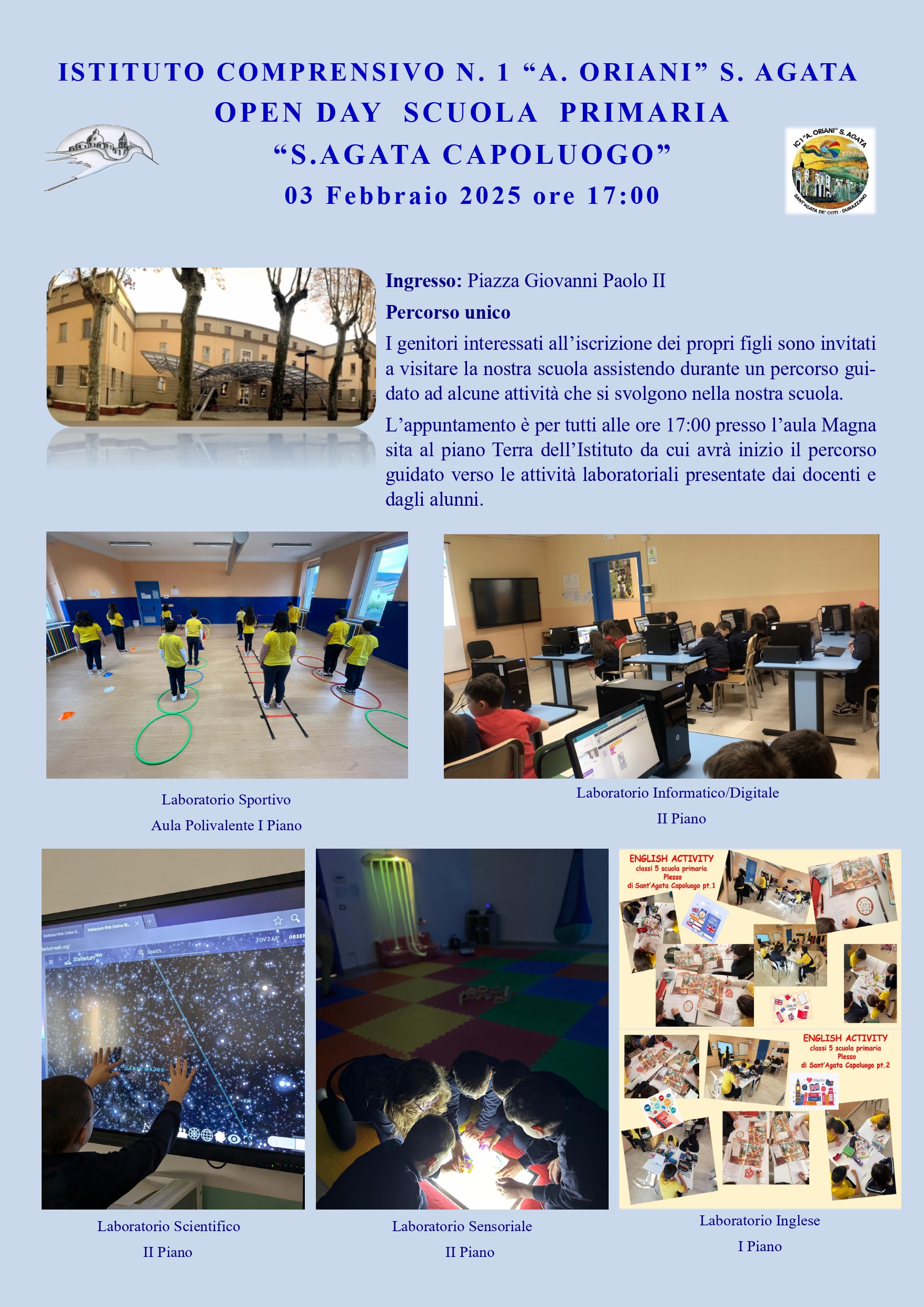 Locandina Open Day Primaria S. Agata Capoluogo